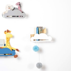 Shelf for books or toys Cloud grey image 1