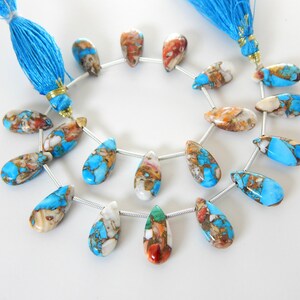 7 Inches Smooth Oyster Turquoise Pear Shape Beads Gemstone Briolette Beads Size 7x15 mm Approx Top Quality