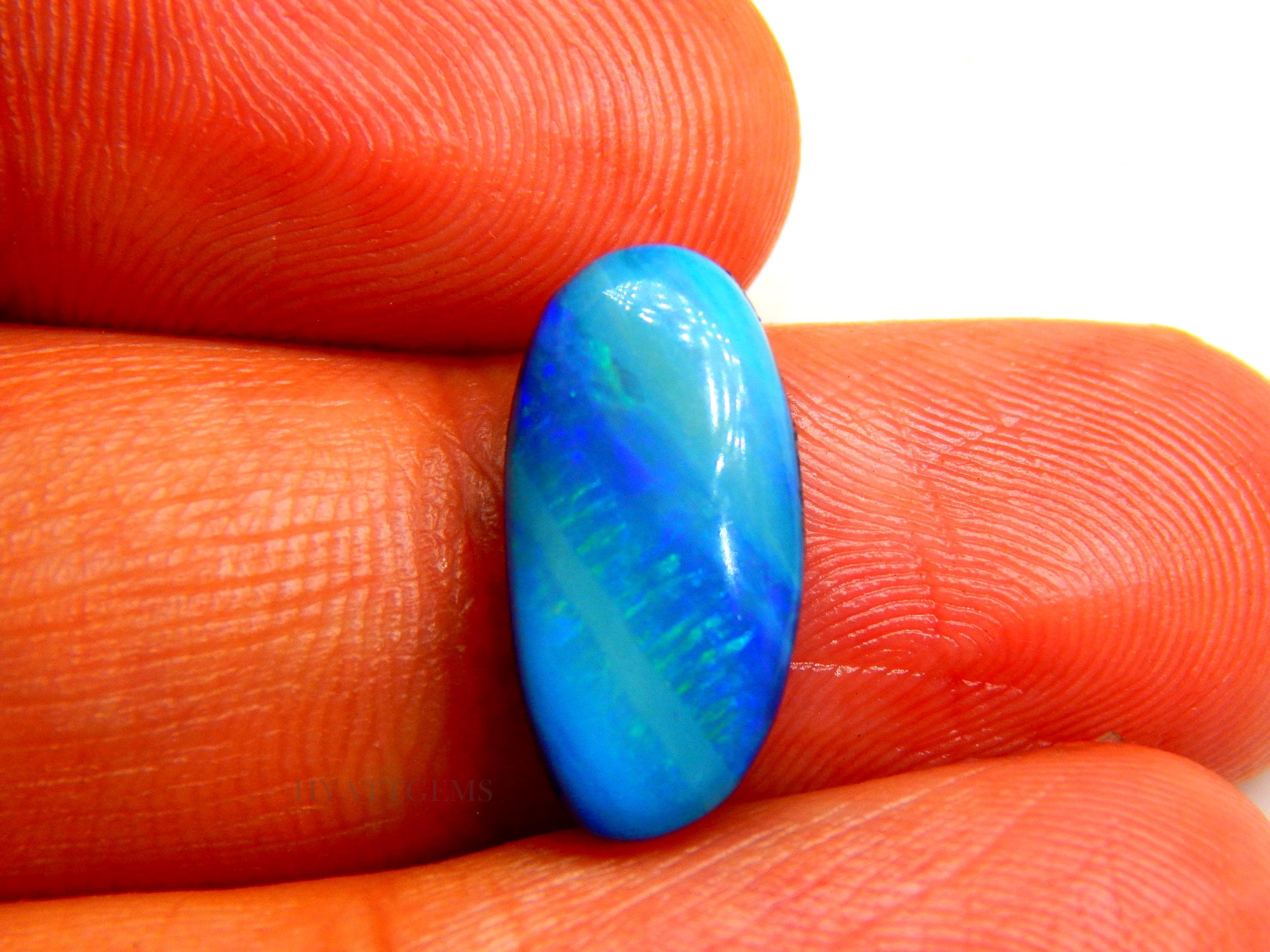 Superbe Opale Doublet D’Australie En Cabochon – Cadeau Idéal En Multicolore (4 Carats)