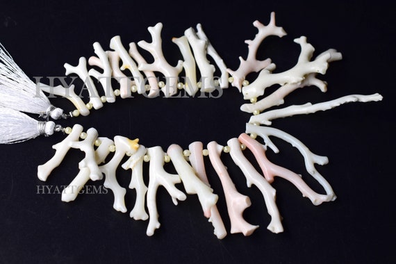 8" White Coral Stick Necklace Japanese Gemstone Beads