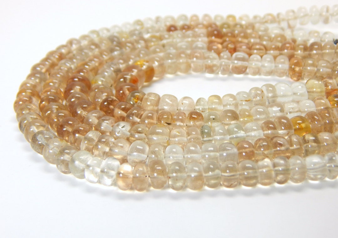 16 Inches Smooth Imperial Topaz Rondelle Beads Natural Etsy