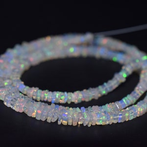 18 Inches Ethiopian Opal multi fair Heishi Beads, Ethiopian opal Square Beads Size 3 To 5 mm Approx Top Quality