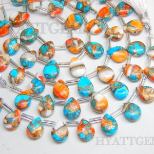 10 Pieces Smooth Oyster Turquoise Pear Shape Beads Gemstone Briolette Beads Size 9x12 mm Approx Top Quality