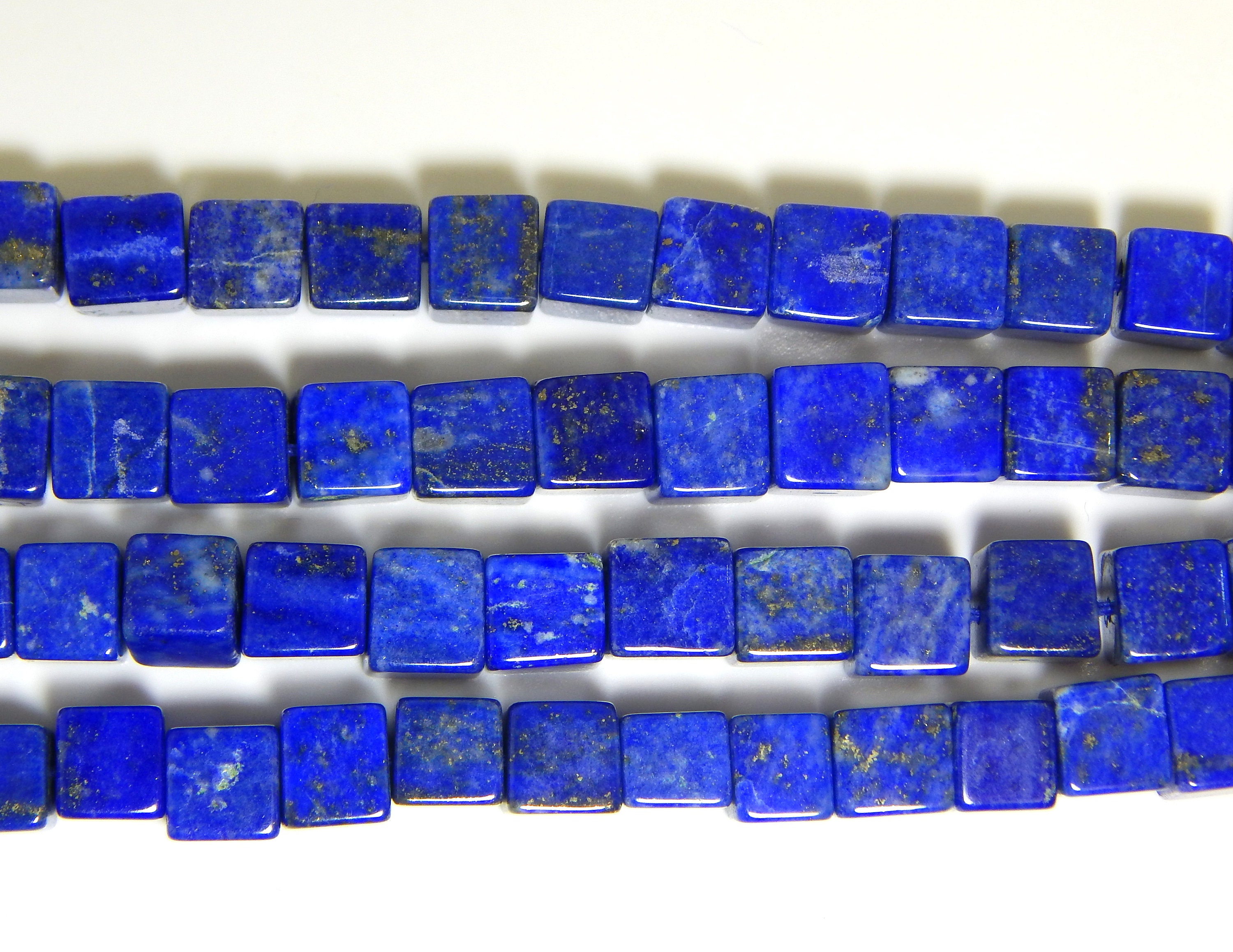 Lapis Lazuli Cube Beads 4mm Gemstone Box Beads 16 Inch Strand