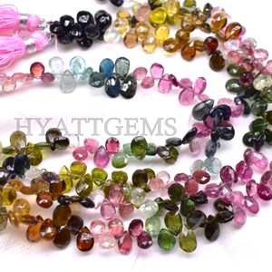 Multi-Color Tourmaline teardrop beads