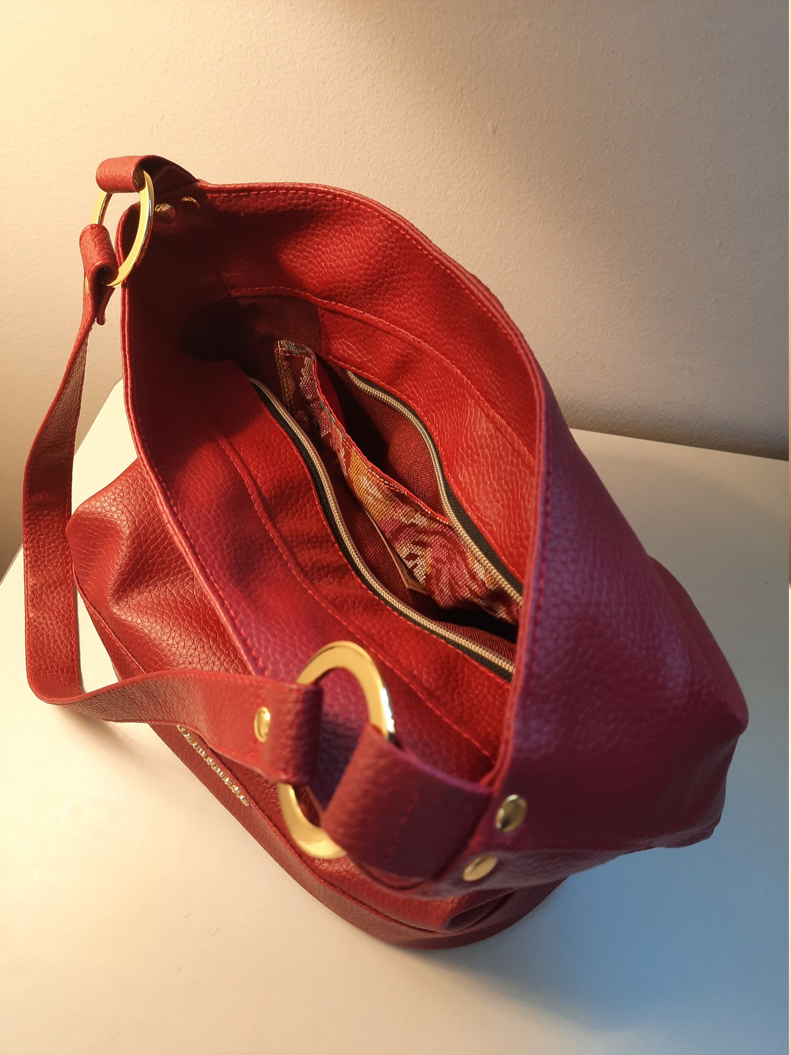 RED BOHO BAG Cool Casual Slouchy Shoulder Bag Bonnie ...