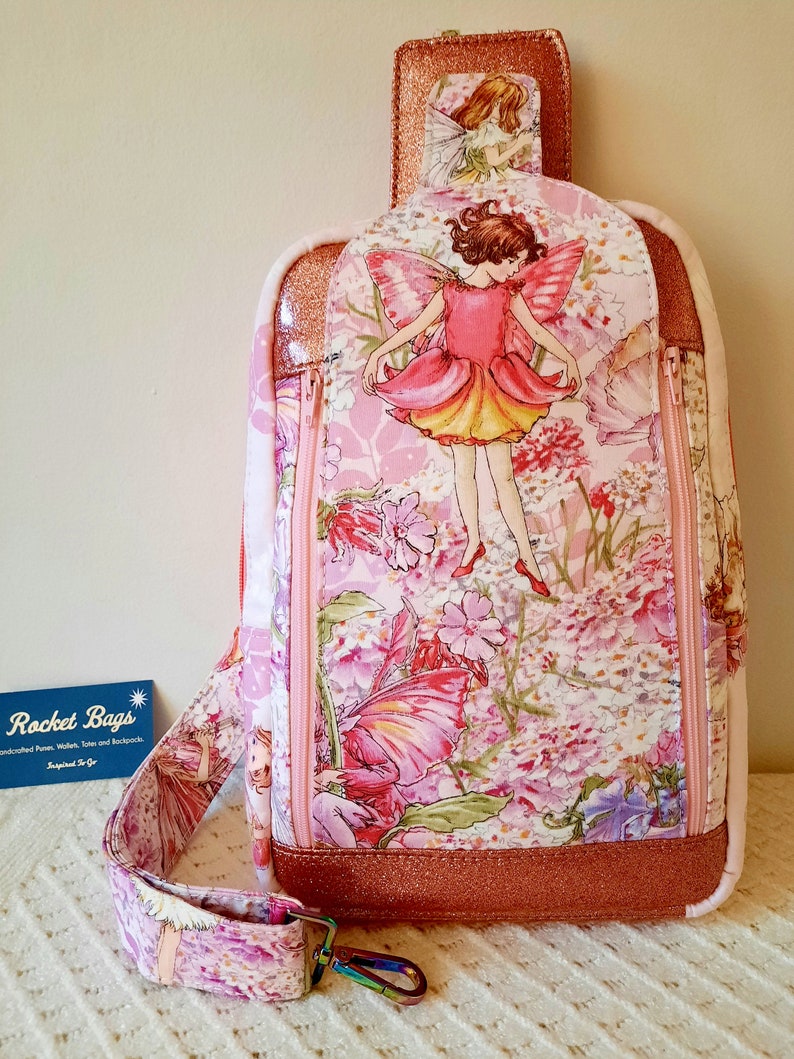 FAIRY Sling Backpack PINK GLITTER Girl's Pretty Pink Etsy