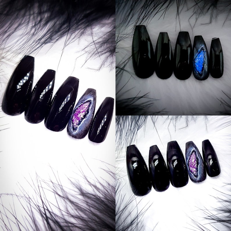 black glow in the dark nails