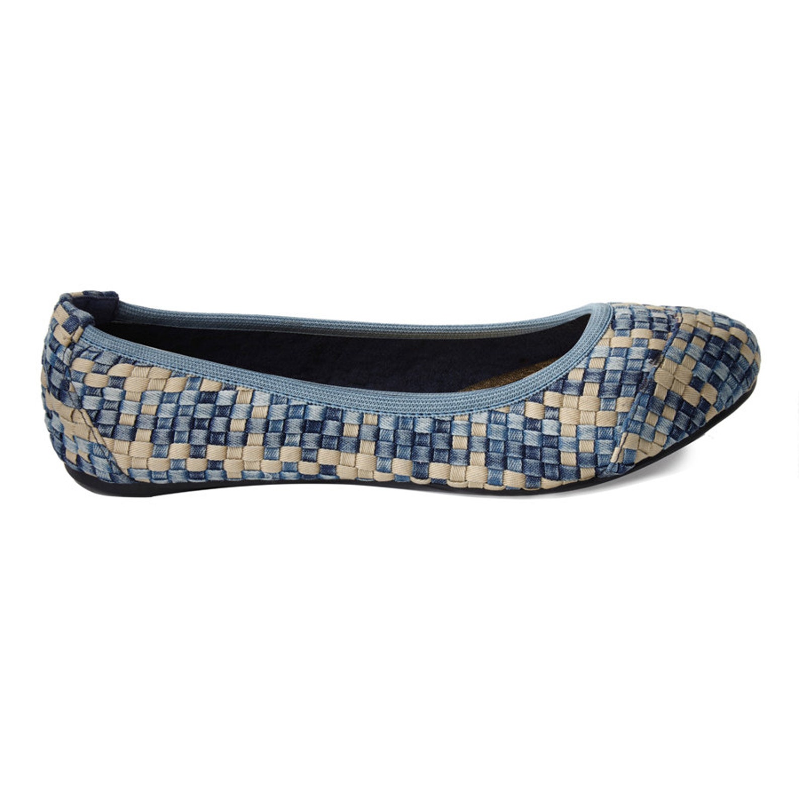 cocorose foldable shoes - barbican ladies ballet pumps - woven denim