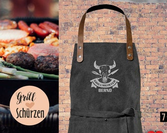 Personalized grill apron in vintage look