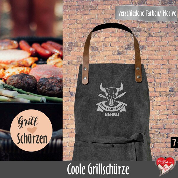 Personalisierte Grillschürze im Vintagelook