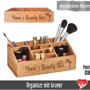 Personalisierter Schreibtisch Organizer mit 12 Unterteilungen Orga-Box mit Namensgravur Bild 1