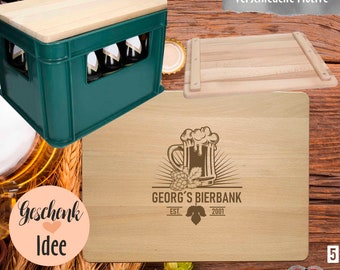 Bierkastensitz mit Gravur | personalisiertes Holzbrett für Bierkiste | personalisiertes Geschenk für Männer | Geschenkidee für Freunde