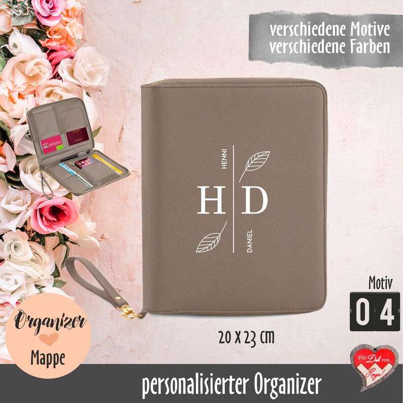 Personalisierter Organizer Dokumentenmappe Reise Organizer Bild 8