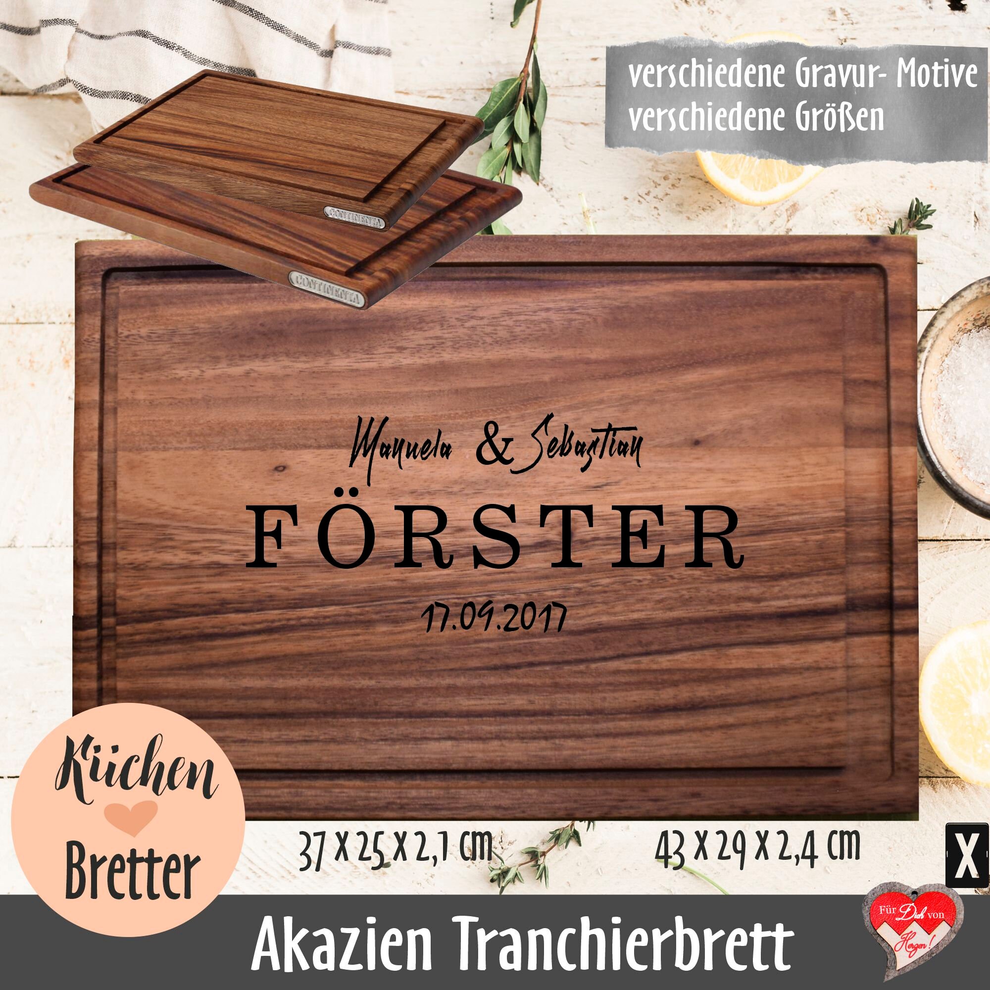 Personalisiertes Tranchierbrett Aus Dunklem Holz Küchenbrett Aus Akazie Mit  Individueller Gravur - Etsy