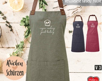 Personalisierte  Latzschürze für Veggi Küche | Geschenk für Vegetarier