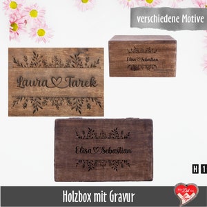 Personalisierte Vintage Holzbox | dekorative Geschenkkiste mit Gravur | Hochzeitsgeschenk
