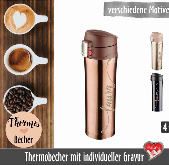 Acier Inoxydable Tasse Avec Souhait Gravure Isolierbecher gravé Gobelet Thermos
