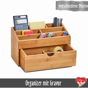 Personalisierter Schreibtisch Organizer Orga-Box mit Namensgravur Bild 8