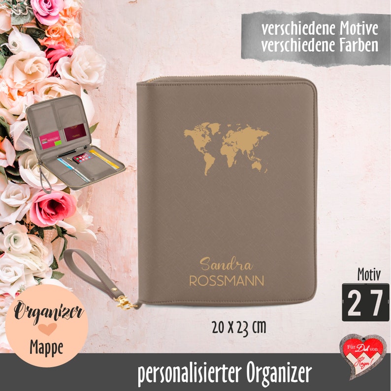 Personalisierter Organizer Dokumentenmappe Reise Organizer Bild 1