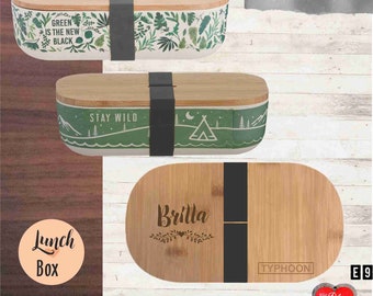 Personalisierte Bento -Brotzeitbox mit Bambusdeckel