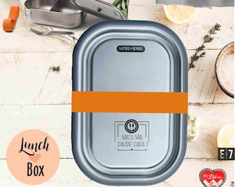 Bento Brotzeitbox aus Edelstahl 1,0 l mit Trennsteg personalisiert durch Gravur