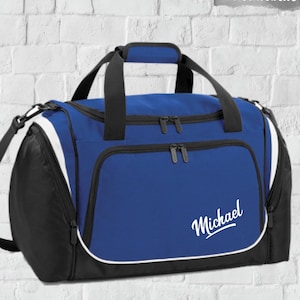 Personalisierte Sporttasche individuell bedruckt mit Sportmotiv, Name oder Monogramm; Trainingstasche; Geschenk für Sportler