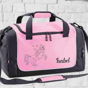 Personalisierte Sporttasche für Mädels, Trainingstasche mit Name, Umhängetasche Sport, Balletttasche, kleine Reisetasche Kinder,