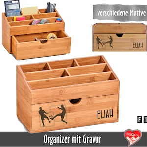 Personalisierter Schreibtisch Organizer Orga-Box mit Namensgravur Bild 7