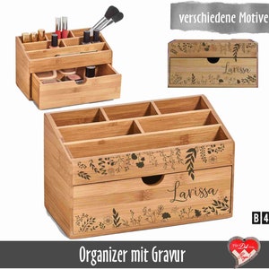 Personalisierter Schreibtisch Organizer Orga-Box mit Namensgravur Bild 4