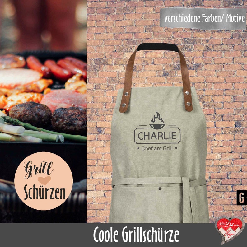 Personalisierte Grillschürze im Vintagelook Bild 2