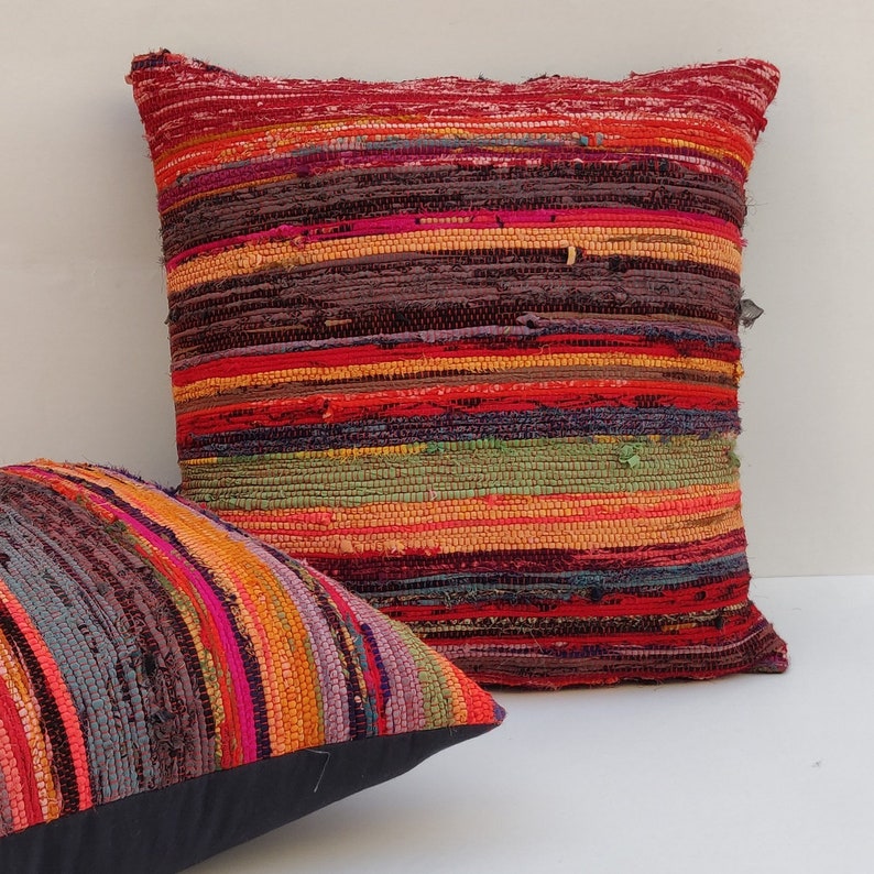 rug pillow Persian old pillow cover hand made pillow case 16x16 square vintage decorative kilim rug