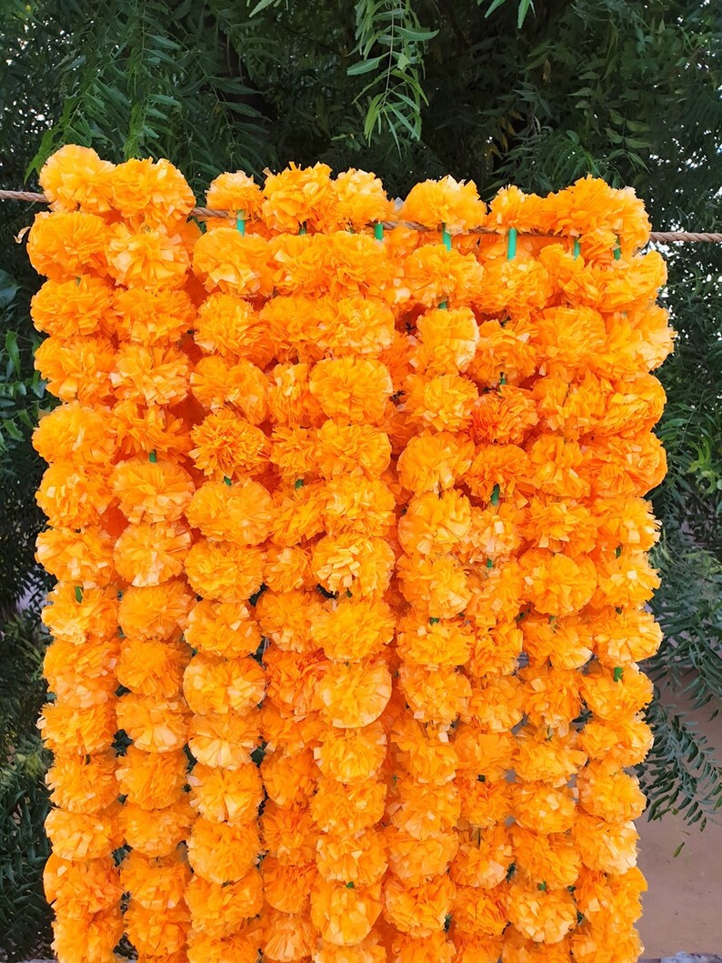 30 Pcs light orange Artificial Garlands Marigold Flower Diwali Etsy