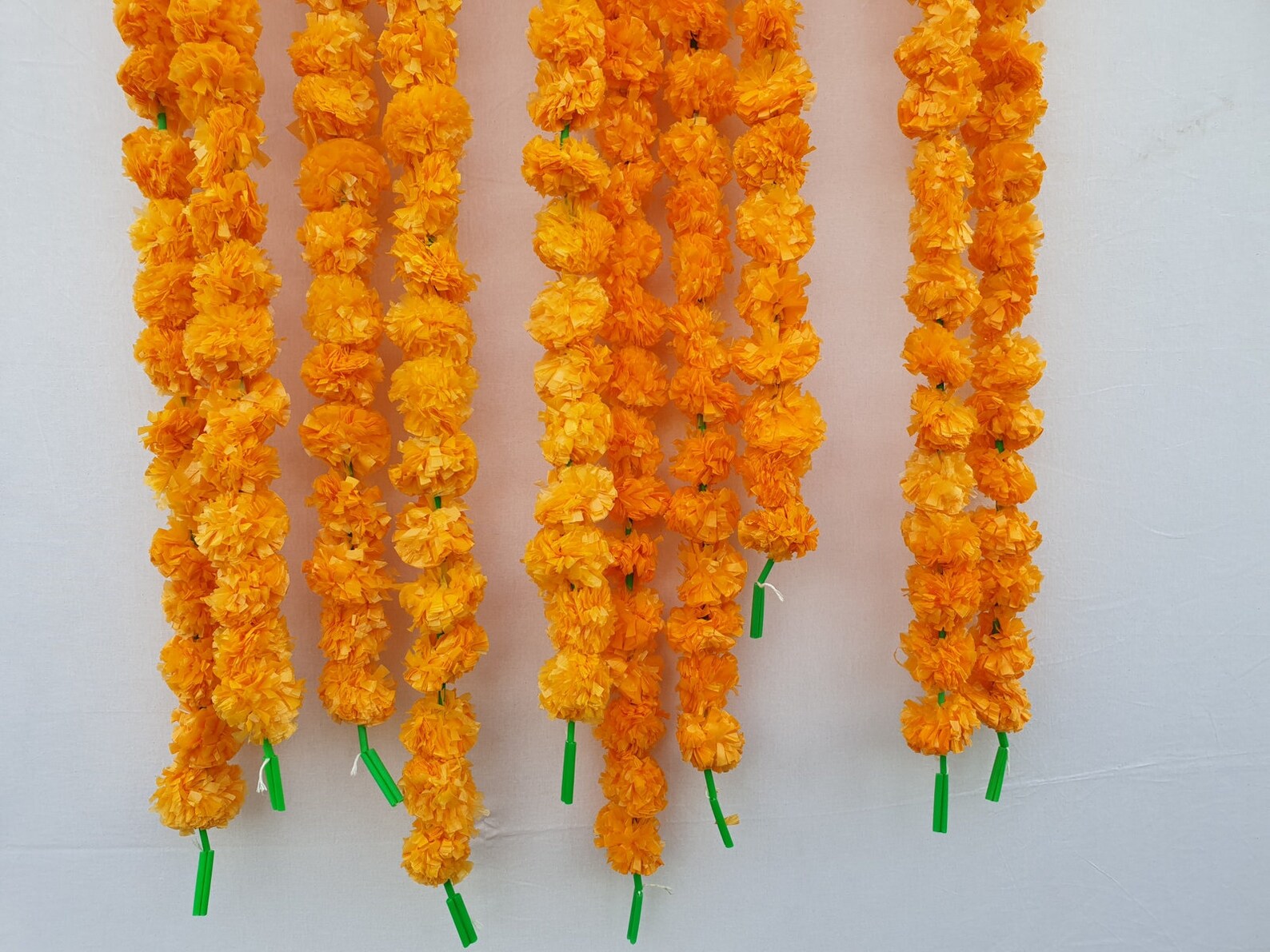 10 Pcs Light Orange Artificial Garlands Marigold Flower Diwali Etsy