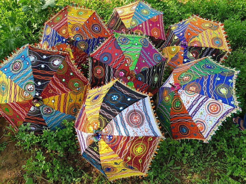 50 Pcs Mix Indian Umbrella Home Decor Gift Umbrella Home Decor Wedding Umbrella parasol Party Decor Vintage indian Umbrella Parasol Decor
