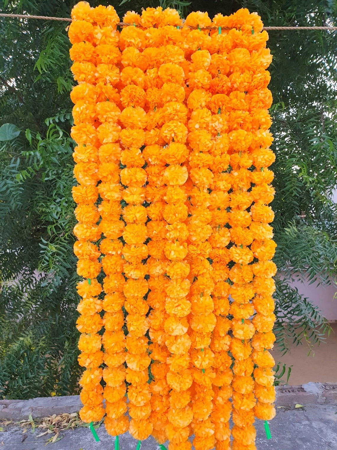 5 Pcs light orange Artificial Garlands Marigold Flower Diwali Etsy