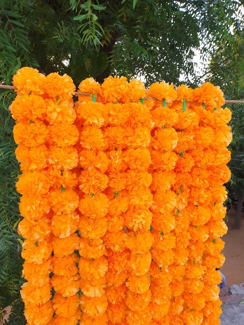 30 Pcs light orange Artificial Garlands Marigold Flower Diwali Etsy