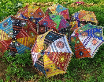 50 Pcs Mix Indian Umbrella Home Decor Gift Umbrella Home Decor Wedding Umbrella parasol Party Decor Vintage indian Umbrella Parasol Decor