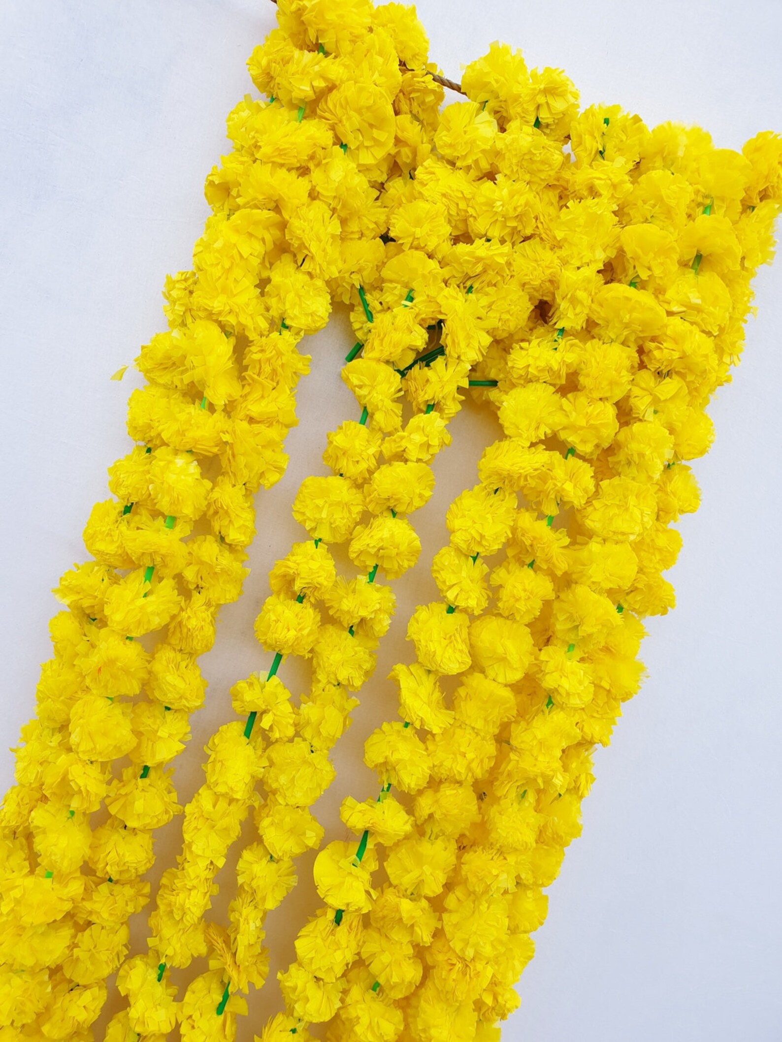 40 Pcs Yellow Artificial Garlands Marigold Flower Diwali Etsy