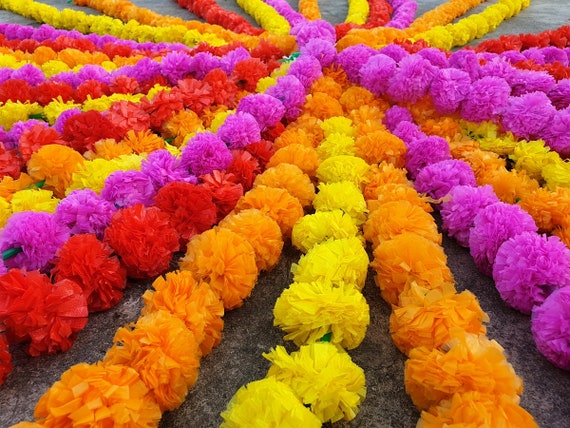 40 Pcs Real Look Artificial Garlands Marigold Flower Garland Etsy