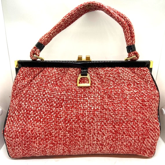 Red Wool Freedex Handbag made in Republic of Irel… - image 1