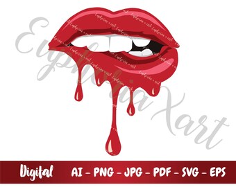 Download Dripping lips svg | Etsy