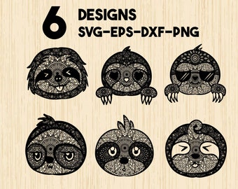 Download Sloth Mandala Svg Etsy