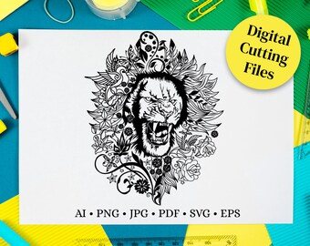 Download Free Mandala Lion Svg Etsy SVG Cut Files