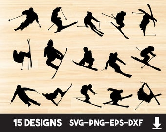 Skiing Clipart Etsy