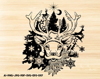 Download Reindeer Antlers Svg Etsy PSD Mockup Templates