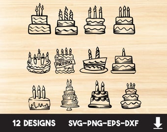 Download Birthday Cake Svg Etsy