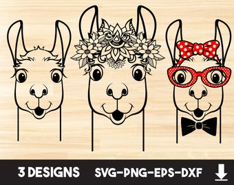 Christmas Llama Svg Etsy