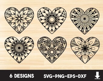 Download Heart Mandala Svg Etsy