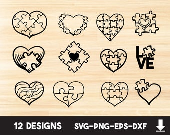 Autism Heart Svg Etsy